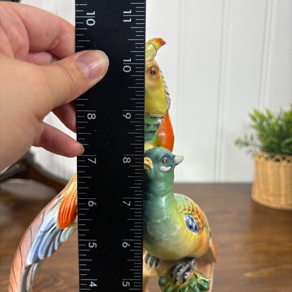 Vintage Pheasant Figurine Ugo Zaccagnini Italian Porcelain Pheasants - Picture 12 of 15